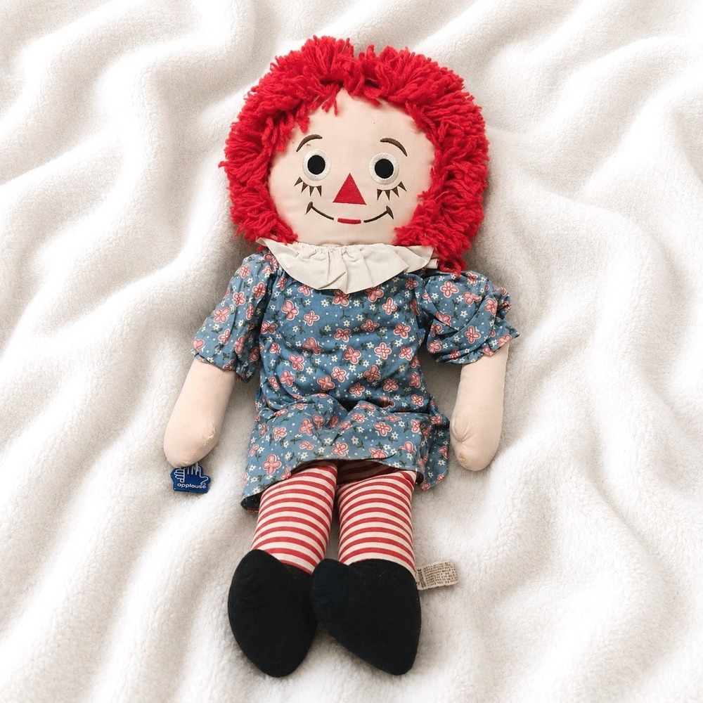 Vintage 1991 Applause Raggedy Ann Doll 25" Plush Tagged Gruelle Red Yarn Hair